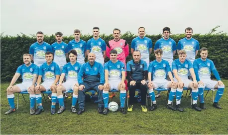  ?? ?? Heslerton are pictured before their 3-3- home draw against derby rivals Rillington Rovers