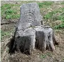  ?? ?? Left: A carved seat out of a tree stump.