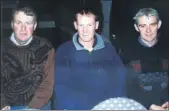  ??  ?? At a dairy symposium held in The Grand Hotel, Fermoy in February 2000, l-r: John King, Mike McGrath and Donie Gallahue, all from Ballylande­rs.