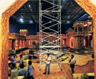  ?? ?? A FILM SET being erected at Annapurna Studios in Hyderabad in April 2012. Debashree Mukherjee insists on the term “cine-ecology”, in order to lasso into the idea of cinema the labour that produced it.
