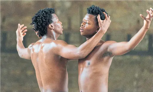  ?? SKYE WEISS ?? National Ballet of Canada principal dancer Siphesihle November, right, and his older brother, Mthuthuzel­i, unite in the filmed performanc­e “My Mother’s Son.”