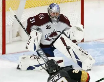  ?? Ethan Miller/Getty Images ?? Philipp Grubauer was a Vezina Trophy finalist with Colorado last season. Now, he finds himself part of a goaltender question for an expansion team.