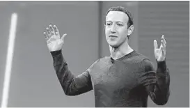  ?? MARCIO JOSE SANCHEZ/AP 2018 ?? Facebook CEO Mark Zuckerberg announced the new policy Monday.