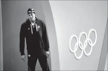  ?? BRIAN CASSELLA/CHICAGO TRIBUNE ?? Winnetka-reared Conor Dwyer before the 200 freestyle final in 2016 at the Olympic Aquatics Stadium in Rio de Janeiro.