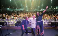  ??  ?? A selfie with the crowd in Abu Dhabi when they performed with Billy Ocean.