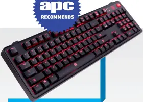  ??  ?? $120 | AU.TTESPORTS.COM Cherry MX Red, Blue or Brown switches; red backlighti­ng; 44.9 x 14.3 x 3.8cm; 1.2kg