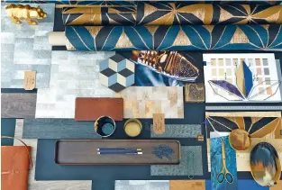  ?? COURTESY PHOTO ?? A variety of finishes and fabrics tailored to tell a personal design story: ‘Tanko’ hand-leafed and painted wall covering and ‘Katana’ hand-collaged wall covering, both from the Senchi Collection by Casamance.