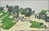  ?? ANI ?? An aerial view of the flood-affected areas of Assam on Friday. n