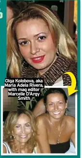  ?? ?? Olga Kolobova, aka Maria Adela Rivera, with mag editor Marcelle D’Argy Smith
