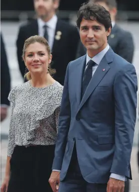  ??  ?? Canadian Prime Minister Justin Trudeau and his wife Sophie Gregoire Trudeau