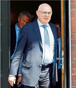 ??  ?? Dutchman Michael van Praag leaving the UEFA Executive Committee meeting in Basel, Switzerlan­d in May. — Reuters