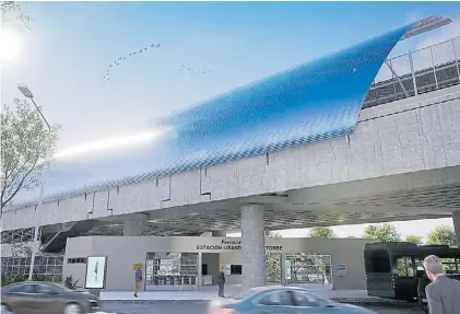  ??  ?? Proyecto. Una imagen simulada muestra cómo será la nueva estación, que se construirá elevada.