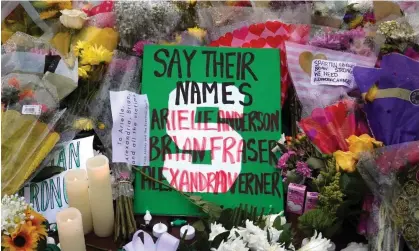  ?? ?? A tribute to the students killed and wounded in a shooting at Michigan State University. Photograph: Scott Olson/Getty Images