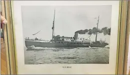  ?? SUBMITTED PHOTO ?? A framed print of the SS Kyle steamship was purchased at a yard sale in Annapolis County a few years ago. Behind the ship was a mystery woman.