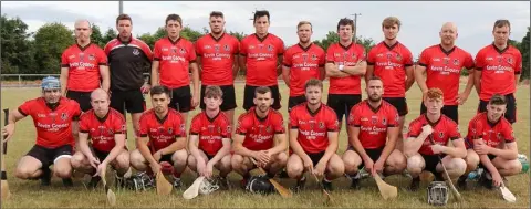 ??  ?? The Oulart-The Ballagh squad before completing the Division 1 and Division 2 All-County Hurling League double on Tuesday.