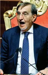  ?? (foto Lapresse) ?? Palazzo Madama Ignazio La Russa, 76 anni, esponente di Fratelli d’italia, è presidente del Senato
