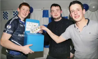  ??  ?? Above: Shane O’Connor and Chris O’Leary pledging their votes for Knocknagre­e Lord Mayor candidate David ‘Rory’ O’ Connor who promises that ‘A vote for Rory is a vote for glory’!.