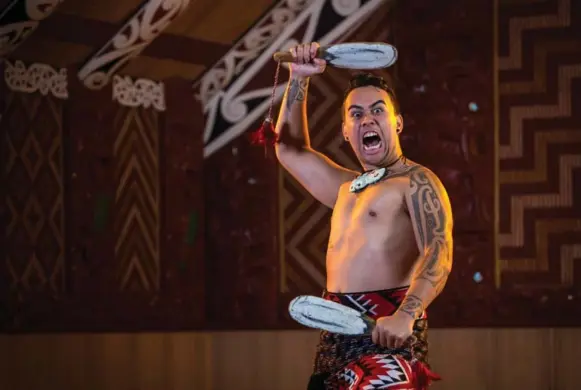  ?? GRAEME MURRAY/TOURISM NEW ZEALAND ?? At Te Puia in Rotorua, visitors are treated to Maori cultural performanc­es including the haka, above, the traditiona­l war dance.