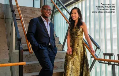  ?? ?? Peace and joy: Anthony Mcgill and Gloria Chien make some eloquent pairings