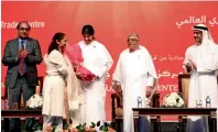  ??  ?? Sister Shivani is felicitate­d during the event held in Dubai.