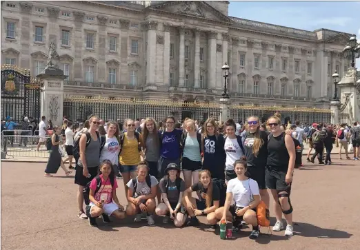  ?? Photos submitted by Morgan Brower ?? Local southern Alberta teen, Morgan Brower was one of only three Canadian girls to play on an Internatio­nal basketball team that recently returned from a two-week trip to the United Kingdom where they played basketball and spent time touring places...