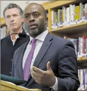  ?? Rich Pedroncell­i Associated Press ?? TONY THURMOND with Gov. Gavin Newsom at an elementary school in 2019.