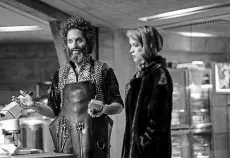  ?? Peter Mountain, Paramount+ ?? Jason Mantzoukas, left, and Sophie Cookson in a scene from “Infinite.”