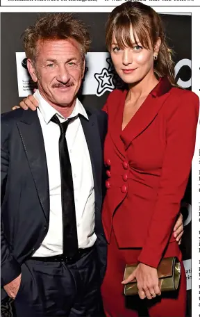  ??  ?? HAPPY COUPLE: Sean Penn and Leila George at a Los Angeles gala earlier this year and, right, Greta Scacchi at about the same age her daughter is now