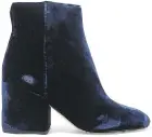  ??  ?? Velvet is one of the top textiles for fall 2016. But the textured fabric, which can be a bit tricky to wear in garment form, is best-suited for footwear. Sam Edelman Taye boot exclusive to Net-aPorter.com.