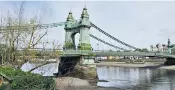  ?? ?? The 135-year-old Thames crossing in west London was closed to cars in April 2019