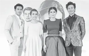  ??  ?? EMPAT teraju utama drama bersiri panjang Mona Lisa iaitu (dari kiri) Hafreez Adam, Zara Zya, Mona Allen dan Nazim Othman temui penonton mulai 20 Mac ini.