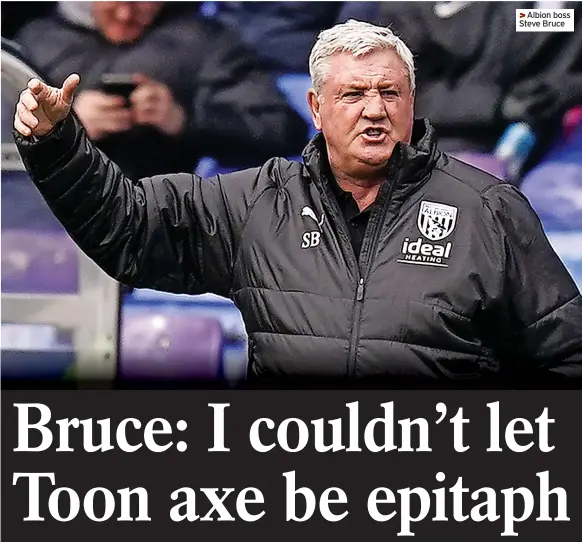  ?? ?? >>Albion boss Steve Bruce