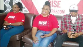 ?? ?? (L-R) One Billion Rising’s Sitakele Maseko, Director Xolani Hlatjwako and One Billion Rising Festival Director Thamsanqa Sibandze.