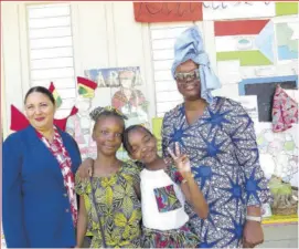  ?? ?? Irwin Primary School students Nicoya Lawrence (second left) and Destinique Powell (third left) are joined by their Spanish teachers Ziede Sanchez-guillaume (left) and Nickeisha Fraser-black.