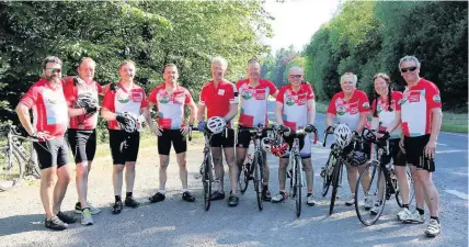  ??  ?? > These cyclists rode 350 miles around Wales and raised more than £10,000 in the process