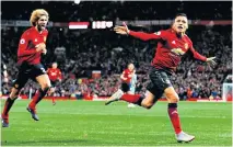  ??  ?? Last-minute drama: Alexis Sanchez celebrates heading Manchester United’s late winner