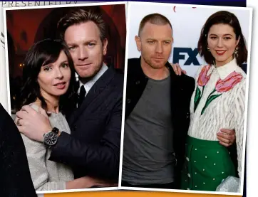  ??  ?? THE WIFE, THE LOVER & THE BACKLASH Ewan McGregor married Eve Mavrakis, above left, in 1995. But he left her last year for Fargo co-star Mary Elizabeth Winstead, above right. That prompted a barbed Twitter post from daughter Clara, below, which featured...