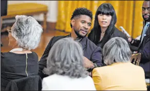  ?? Evan Vucci The Associated Press ?? Usher arrives for an event to mark the passage of the Juneteenth National Independen­ce Day Act on June 17 at the White House. His reschedule­d residency has been eagerly anticipate­d in Las Vegas.