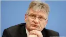  ??  ?? Meuthen has been in conflict with more hard-line rightists in his party