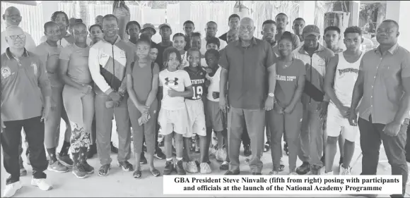  ?? ?? GBA President Steve Ninvalle (fifth from right) posing with participan­ts and officials at the launch of the National Academy Programme