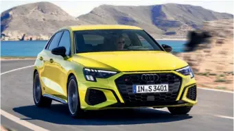  ??  ?? New S3 uses a 306bhp 2.0-litre turbo petrol four-pot and all-wheel drive to achieve 0-62mph in 4.8sec