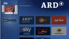  ??  ?? Zahlreiche Apps lassen sich bei Bedarf auf dem Sky Q Mini nachinstal­lieren. Darunter sind auch viele Mediatheke­n. Netflix gibt es aktuell aber noch nicht