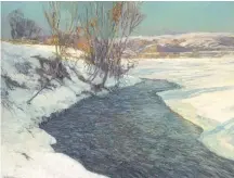  ??  ?? Edward Willis Redfield (1869-1965) First Spring Thaw, On the Delaware. Oil on canvas, 381/8 x 50 in., signed lower left: ‘E. W. Redfield.’. © Bonhams. Estimate: $60/80,000 SOLD: $81,250