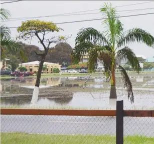  ??  ?? The University of Guyana compound floode