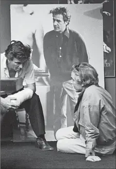  ??  ?? PETER FALK and Cassavetes in rehearsal for “Three Plays of Love and Hate,” in one of up to 3,000 photos taken by Steve Reisch.