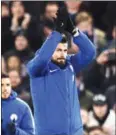  ?? AFP ?? New Chelsea forward Olivier Giroud applauds fans during their English Premier League against Bournemout­h on Wednesday.