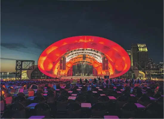  ?? Jenna Selby San Diego Symphony ?? The newly named Rady Shell at Jacobs Park has already hosted performanc­es by members of the San Diego Symphony that were filmed. The next one will stream on May 21.