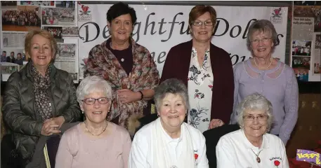  ??  ?? The Delightful Dollies: from left, back Catherine Rossiter, Marion Morrissey, Phylis Healy and Kathleen Hennessy; seated, Jean Hendrick, Kit Kenny and Theresa O’Connor.