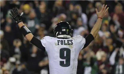  ??  ?? Philadelph­ia Eagles quarterbac­k Nick Foles might have a chance to lead his team to a second straight Super Bowl victory. If he’s healthy, that is. Photograph: Mark Tenally/AP