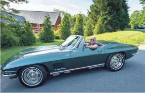  ?? ADAM SCHULTZ/BIDEN CAMPAIGN ?? Former Vice President and presumptiv­e presidenti­al nominee Joe Biden got a surprise from his father: a 1967 Corvette Stingray.